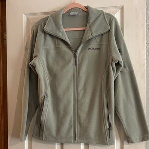 Columbia Light Sage Green Full-Zip Fleece Jacket